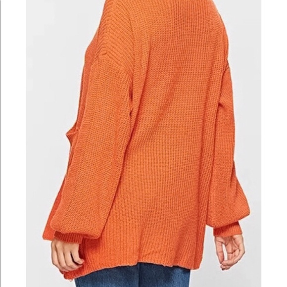 New Open Front Super Comfortable Orange Cardigan - Picture 3 of 4